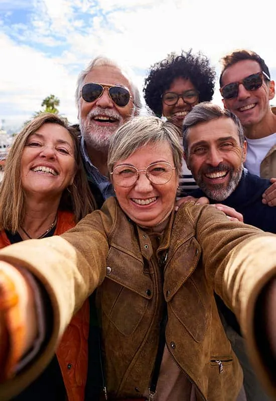 people having fun outside with gps game